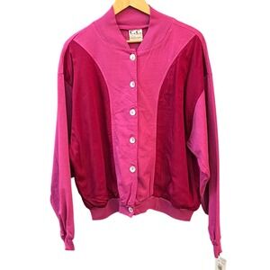 Vintage C.C. Collection Deadstock Bomber Jacket Retro Colorblock Barbiecore Bold